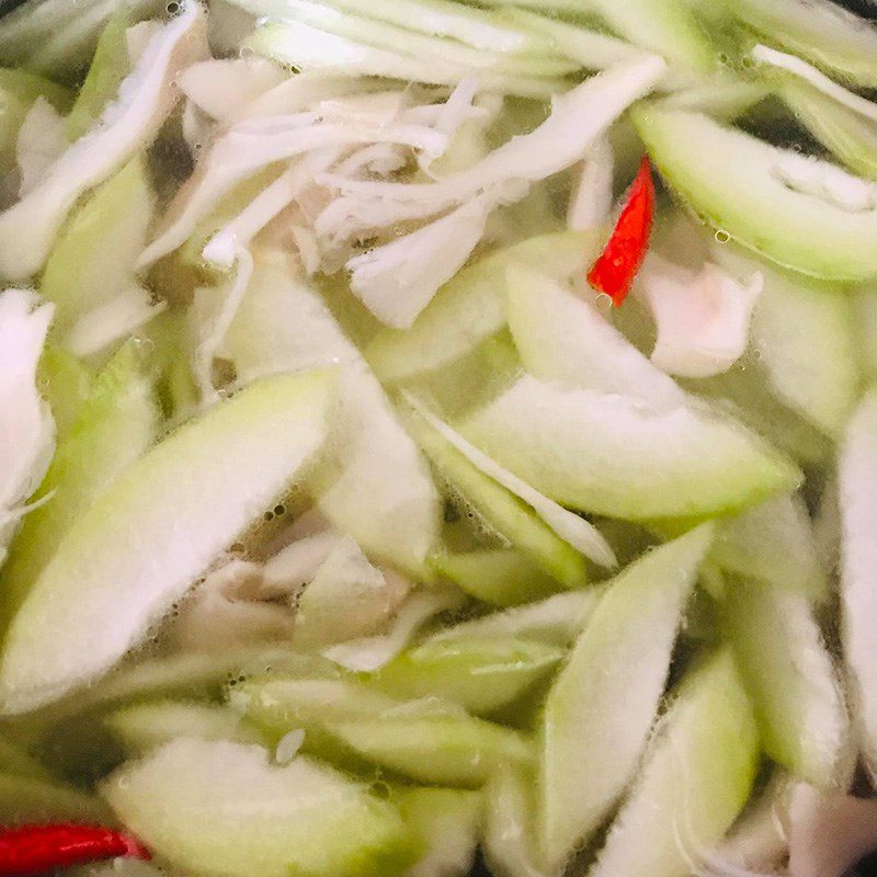 Step 2 Cook the soup Melon Soup with Oyster Mushrooms