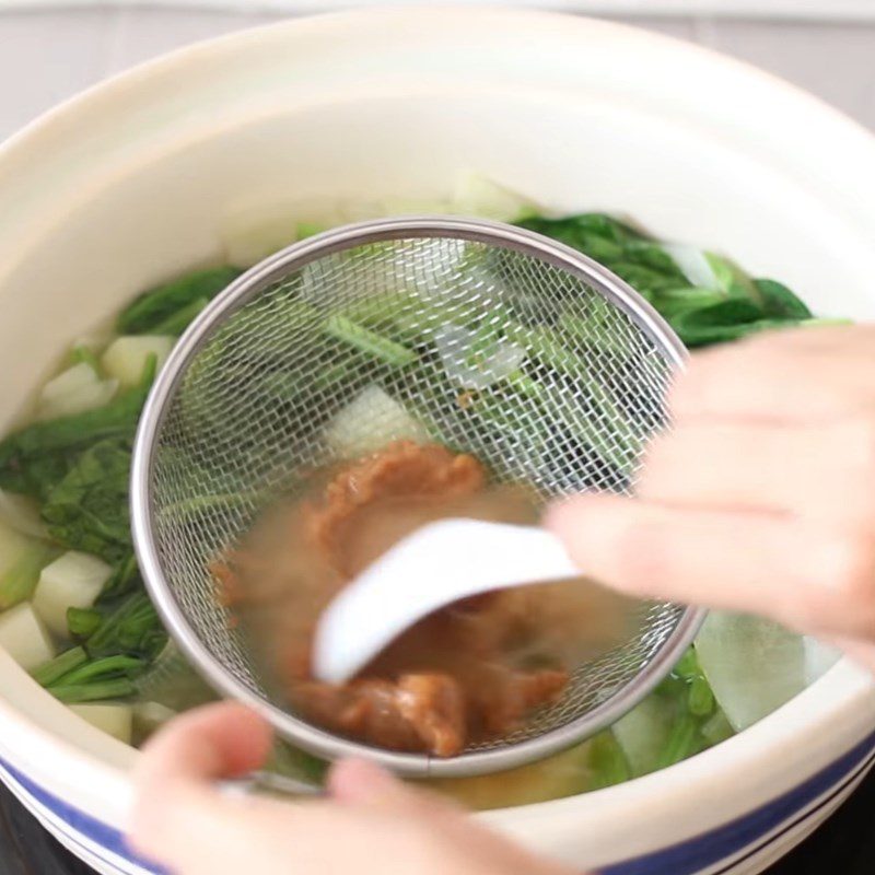 Step 2 Cooking soup Potato spinach soup