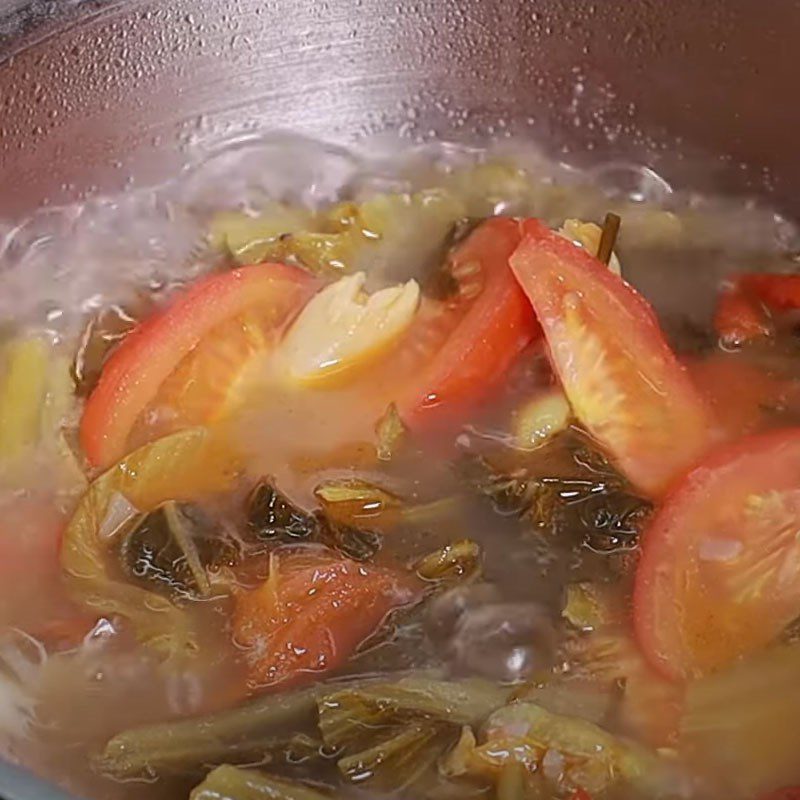 Step 4 Cook the soup Sour soup with pork ribs