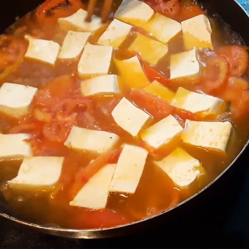 Step 3 Cook Tomato Tofu Soup Tomato Egg Tofu Soup