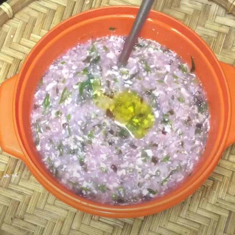 Step 3 Cook the porridge Pork meat tofu amaranth porridge