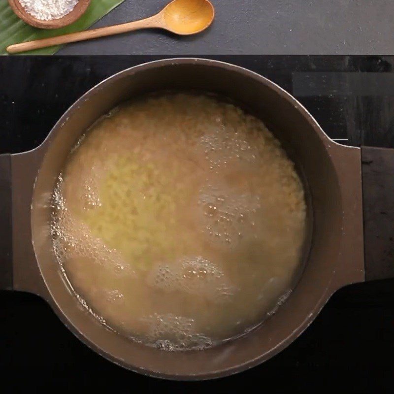 Step 1 Cook mung beans Central Vietnam Banana Leaf Wrapped Cake