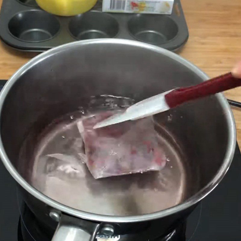 Step 1 Cooking dried rose buds Lychee Rose Jelly