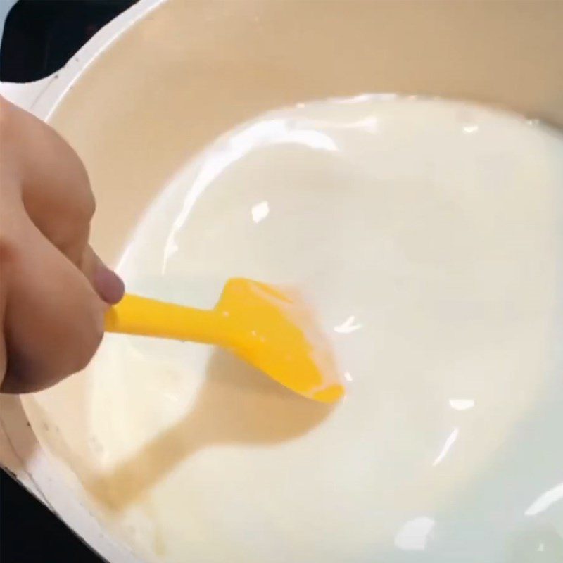 Step 2 Cook the coconut milk flour mixture for Coconut Milk Cake with Whipping Cream