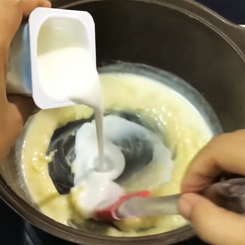 Step 1 Cook the yogurt filling mixture Taiwanese Yogurt Cake