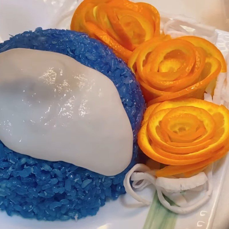 Step 4 Cook coconut milk Blue butterfly flower sticky rice with coconut milk using a rice cooker