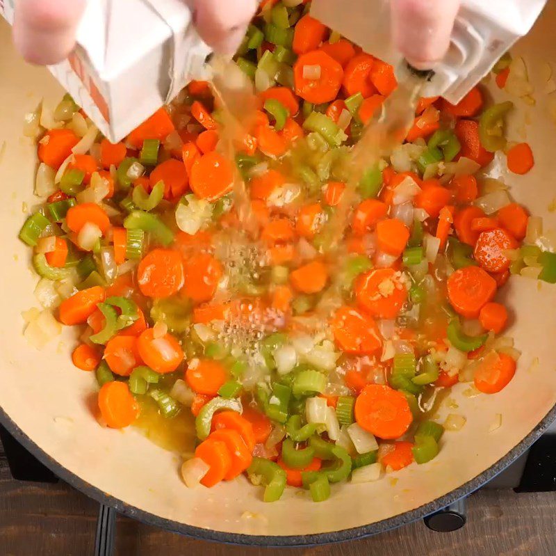 Step 3 Cooking soup Mixed vegetable soup