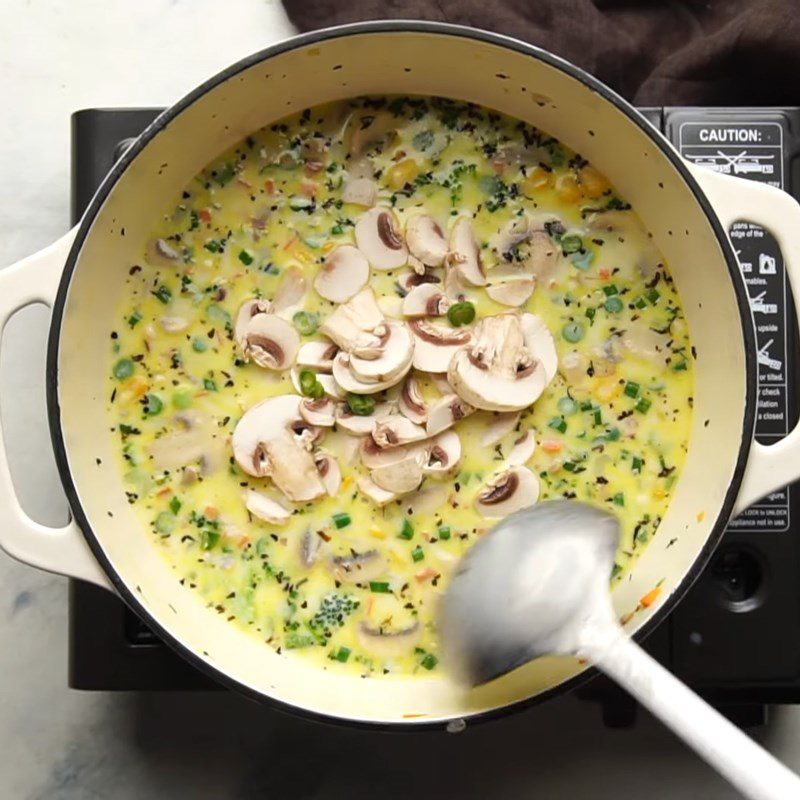 Step 3 Cook the soup Creamy mixed vegetable soup