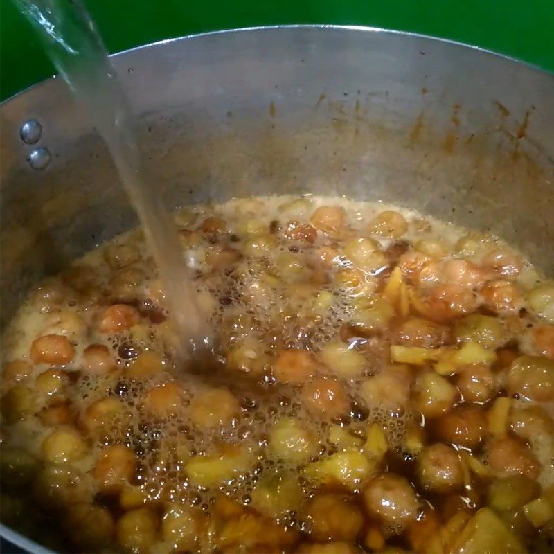 Step 2 Cook the fruit with palm sugar for the rambutan sour cherry cocktail