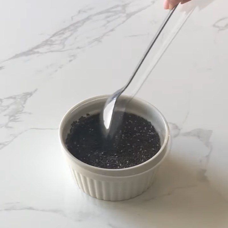 Step 1 Soak chia seeds Chia Seed Rose Milk