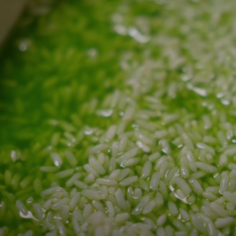 Step 2 Soak glutinous rice with pandan leaves