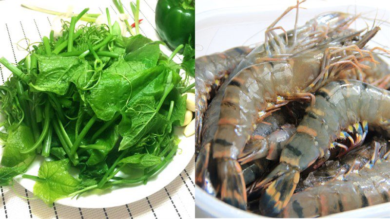 Ingredients for the dish 3 ways to make stir-fried chayote shoots