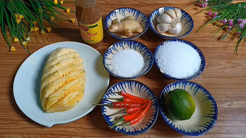 Ingredients for dipping sauce with boiled meat