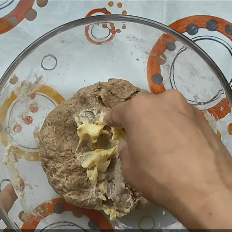 Step 3 Knead the dough and let it rise for the first time for whole wheat butter bread using an air fryer