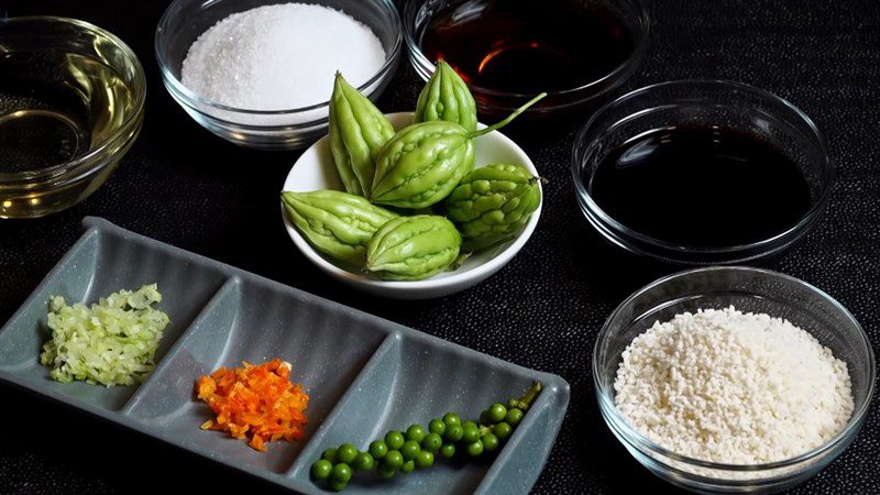 Ingredients for vegetarian bitter melon braised with soy sauce