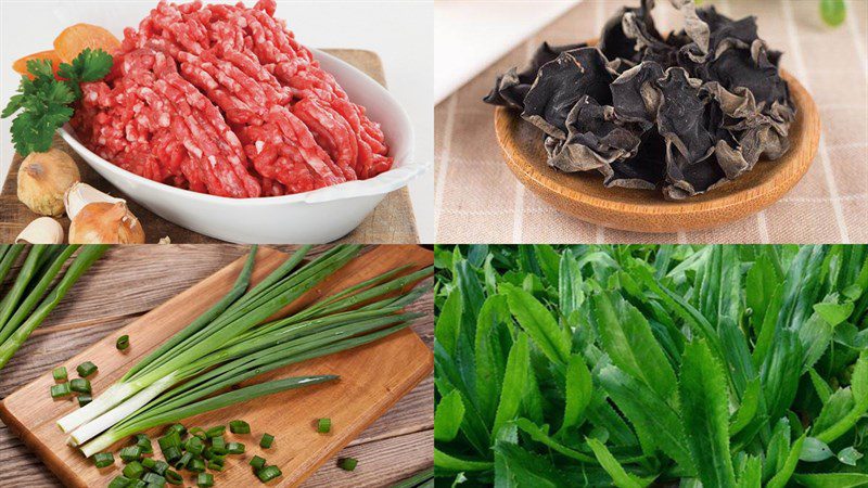 Ingredients for fried meatballs using an air fryer