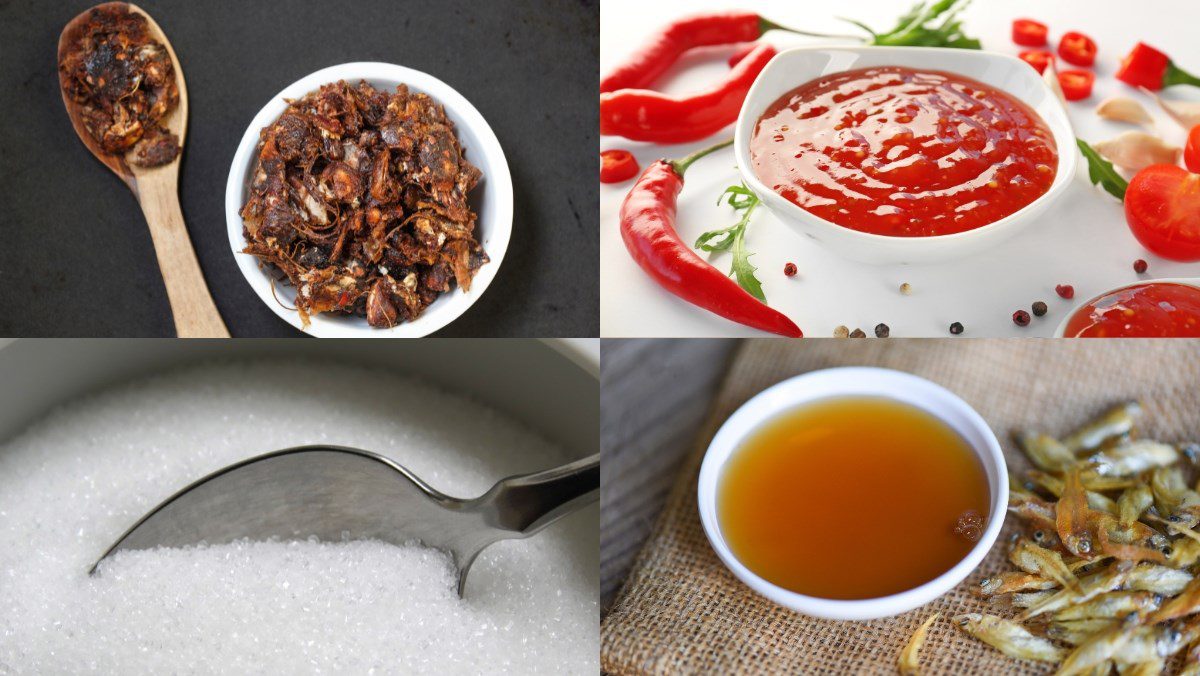 Ingredients for stir-fried snails with tamarind sauce