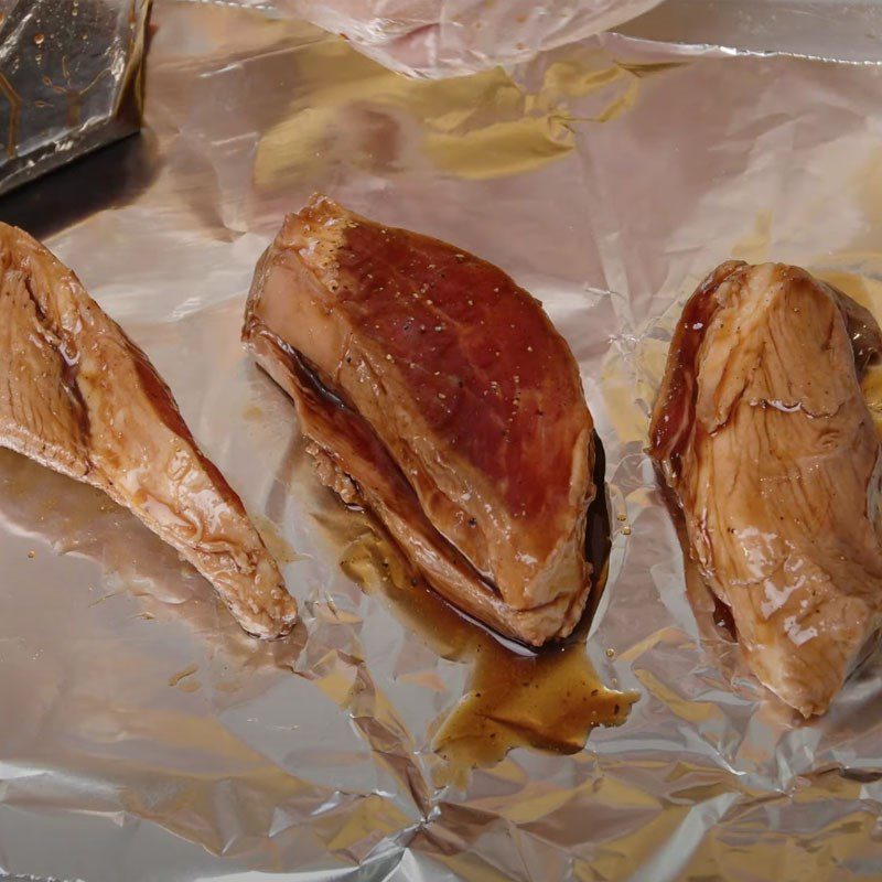 Step 3 Grilling Char Siu Mooncake with Mixed Char Siu