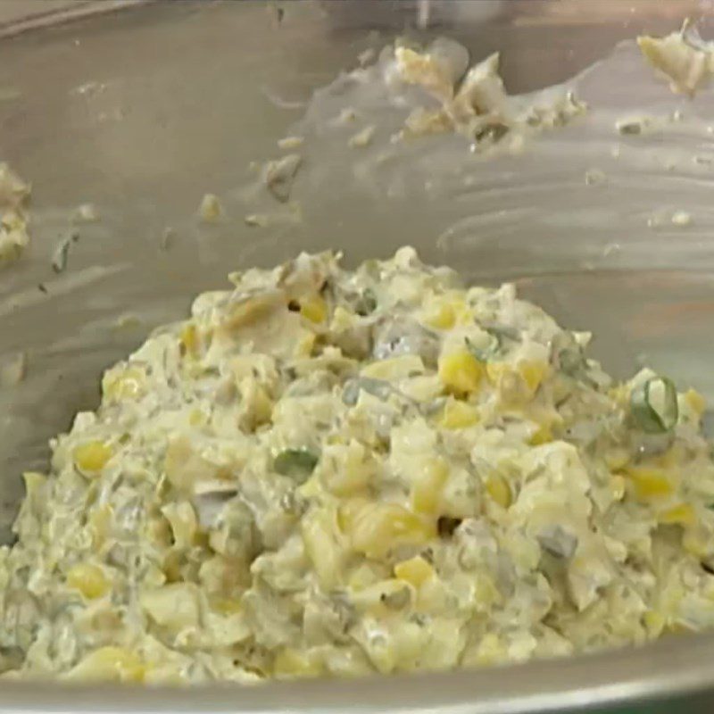 Step 2 Mix the olive salad for tulip flower salad with corn and olives