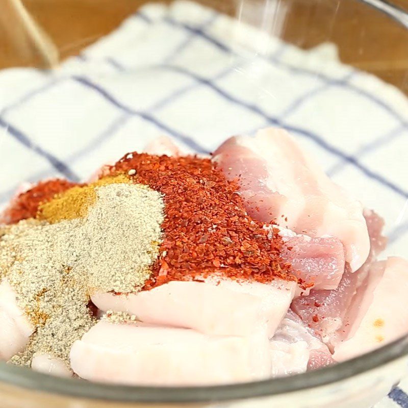 Step 2 Marinate Fried Pork Belly with Sesame