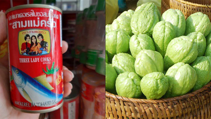 Ingredients for canned fish stir-fried with su su