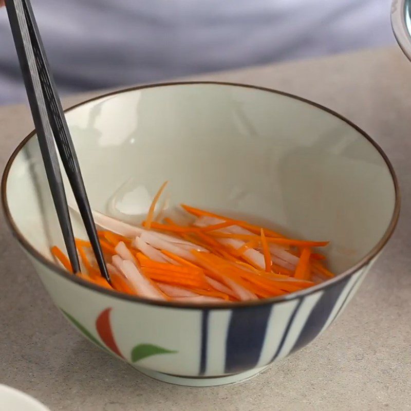 Step 2 Prepare carrots, radishes, and make pickles for Grilled Beef Sandwich