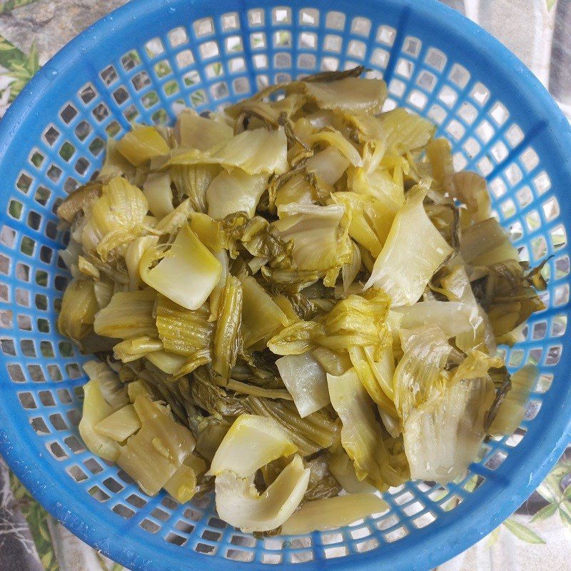 Step 1 Prepare sour mustard greens for Braised Tofu with Sour Mustard Greens