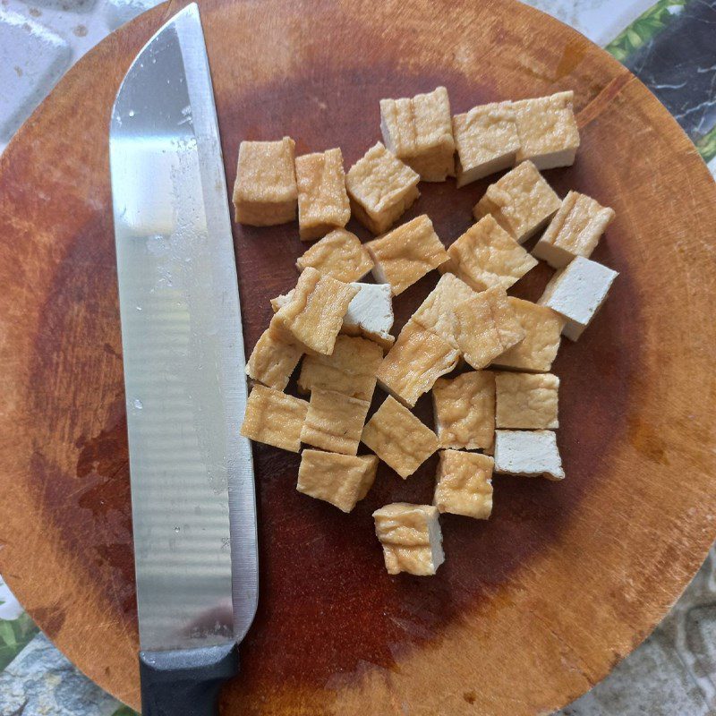 Step 1 Prepare the tofu for Braised Tofu with Pineapple