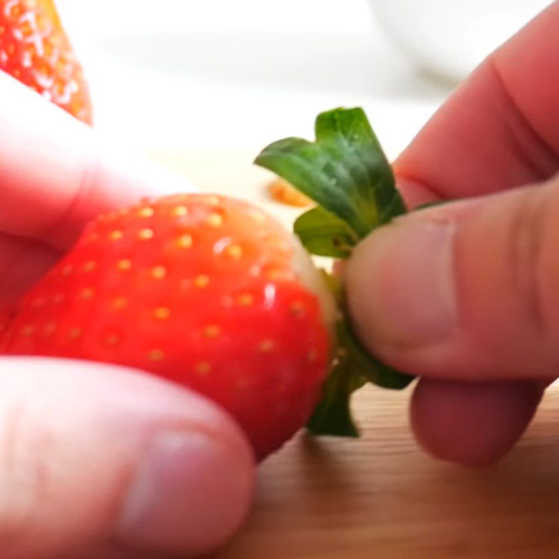 Step 1 Prepare strawberries for Strawberry Milk