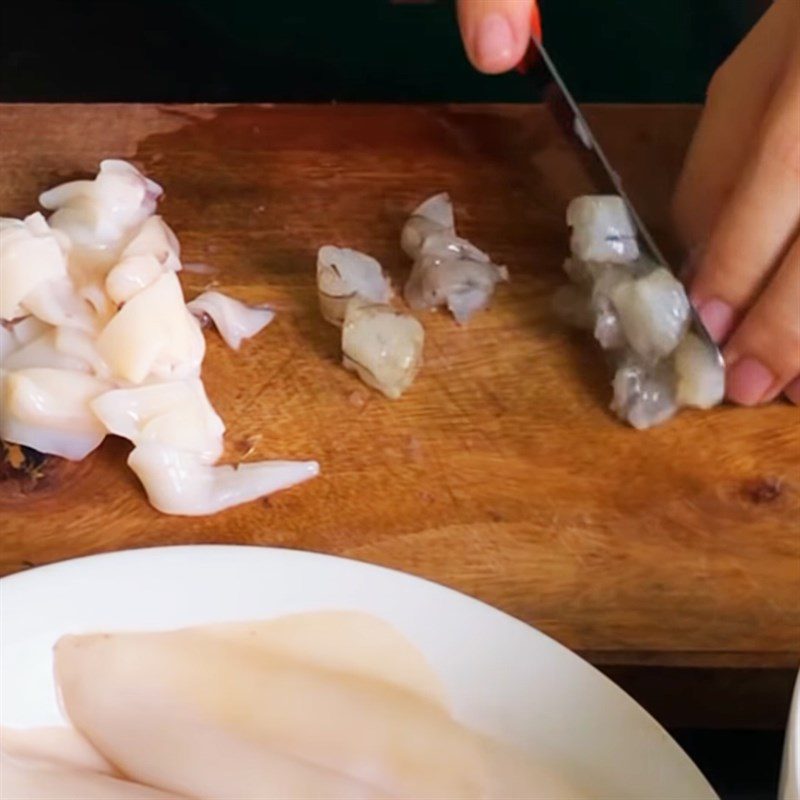 Step 1 Prepare seafood Fried Seafood Spring Rolls