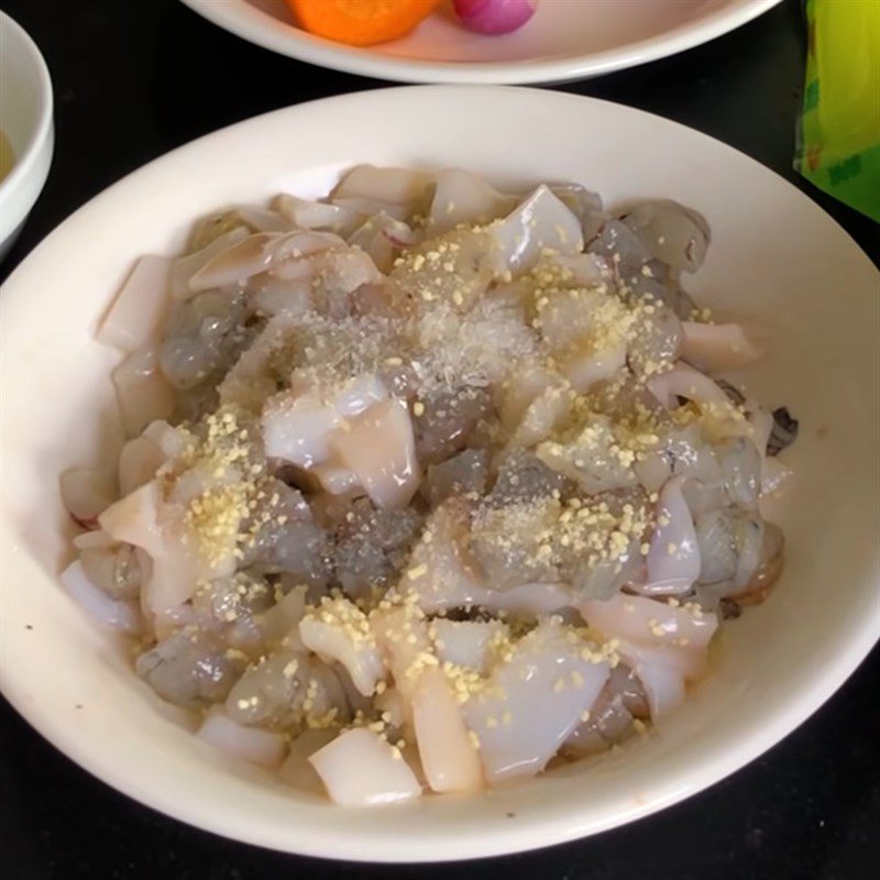 Step 1 Prepare seafood Fried Seafood Spring Rolls