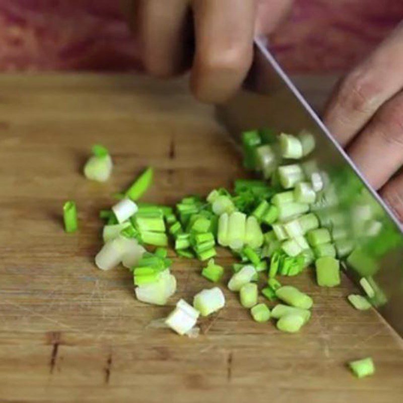 Step 1 Prepare the green onions Fried Flour Cake with Green Onions