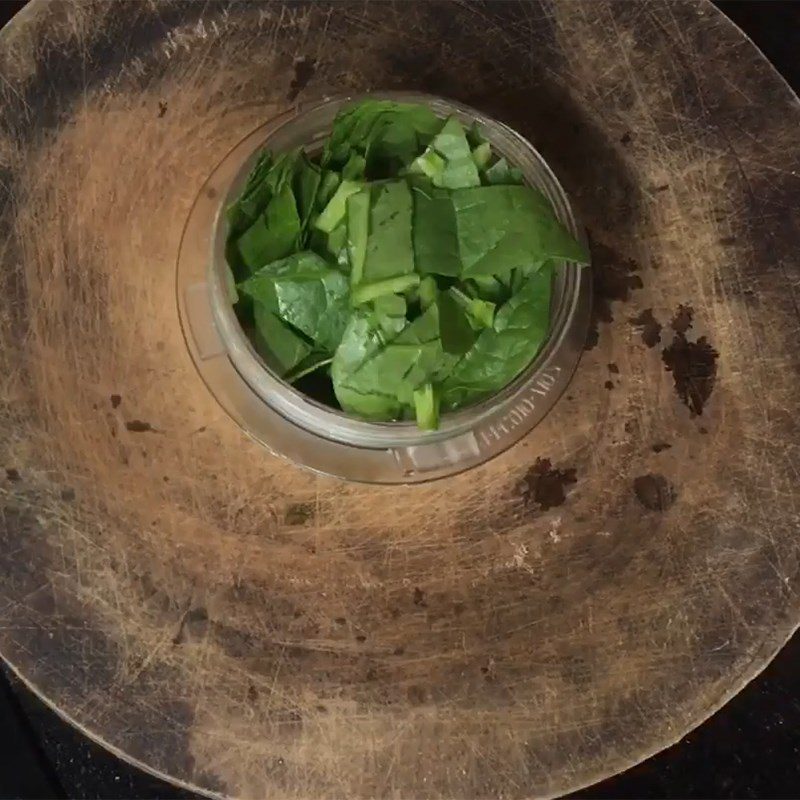 Step 2 Prepare water spinach Pork rice porridge