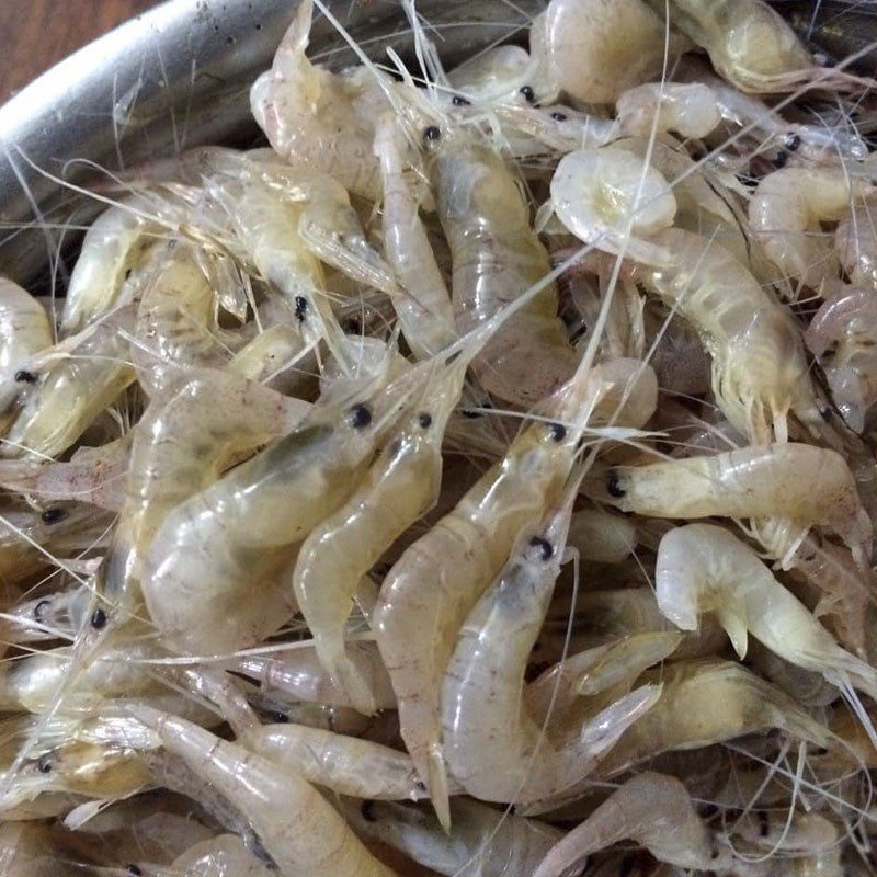 Step 1 Prepare shrimp and ingredients for Tép cake with taro