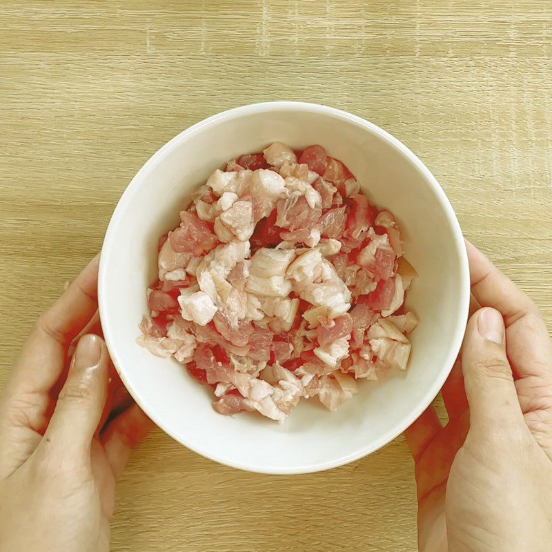 Step 1 Prepare shrimp and meat for Bánh nậm without banana leaves