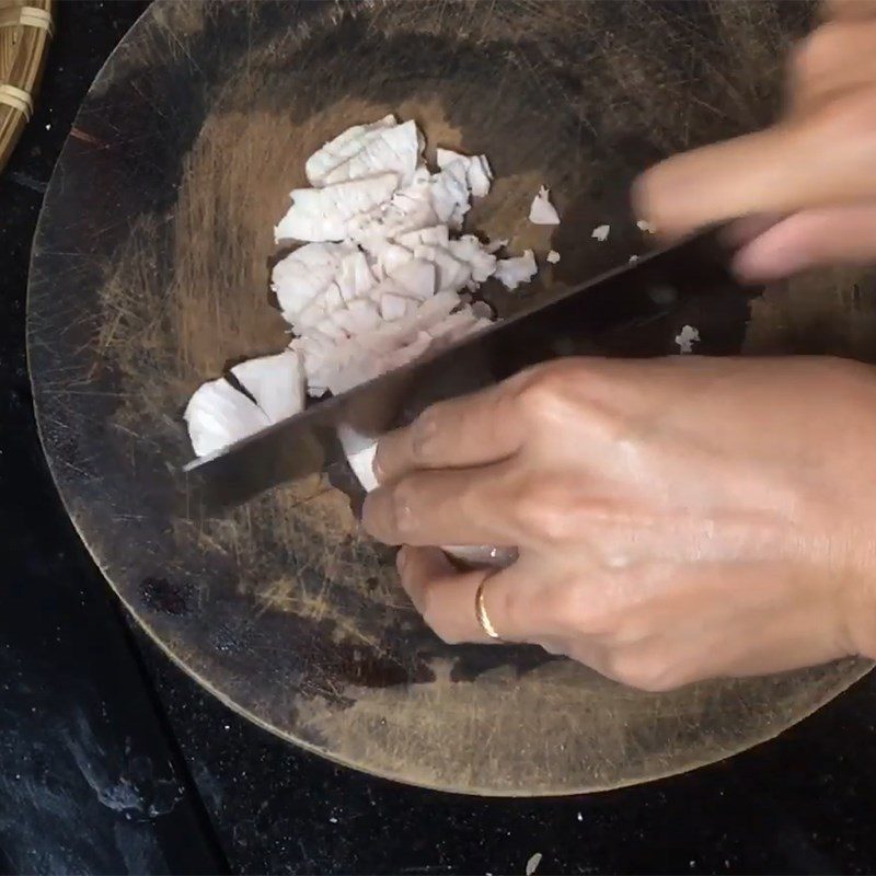 Step 1 Prepare and boil the meat for Pork and Malabar Spinach Porridge