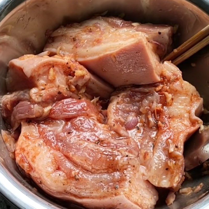 Step 1 Prepare and marinate the pork belly for Braised Pork Baguette