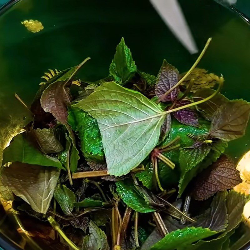 Step 1 Prepare and cook perilla leaf water Perilla leaf water