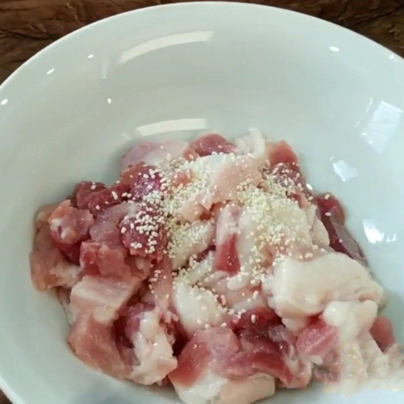 Step 2 Preparation and Marinating Meat Young Jackfruit Stir-Fried with Pork Belly