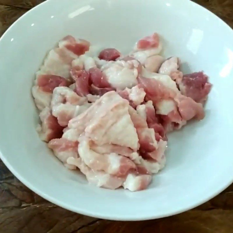 Step 2 Preparation and Marinating Meat Young Jackfruit Stir-Fried with Pork Belly