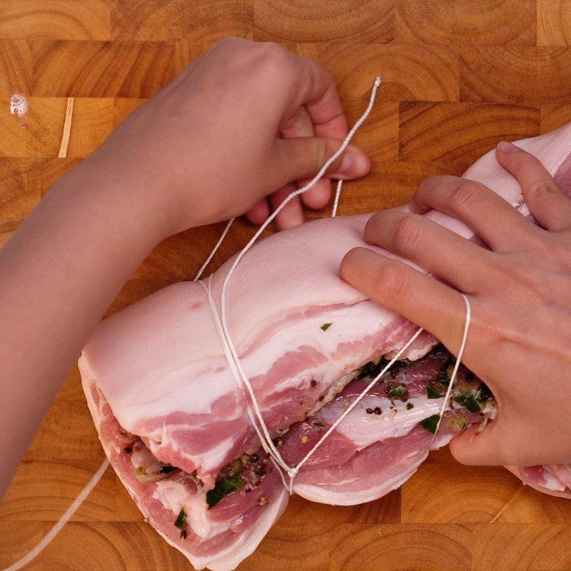 Step 2 Prepare and marinate the pork for Grilled Pork with Mac Mat Leaves