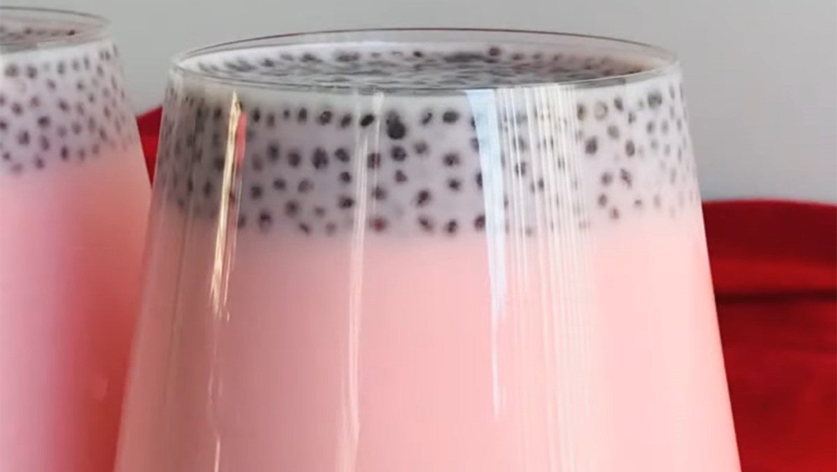 Rose milk chia seeds