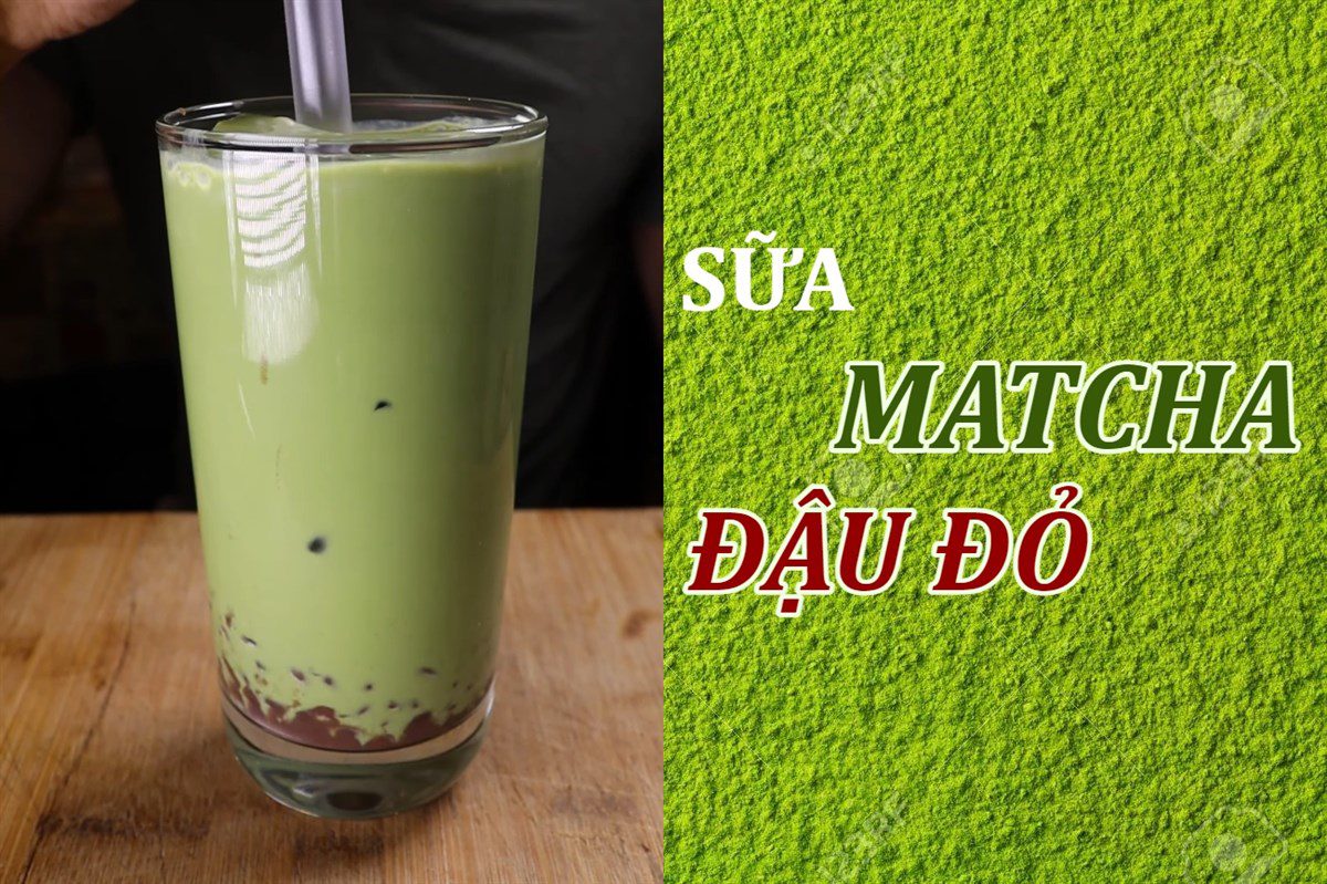 Red bean matcha milk