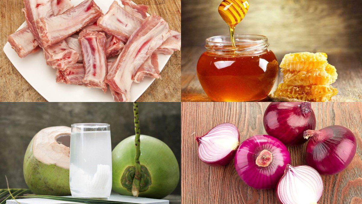 Ingredients for the dish honey glazed ribs