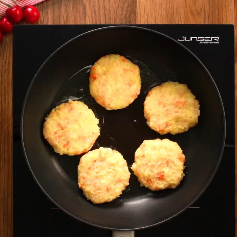 Step 4 Shape and fry Chicken potato cake