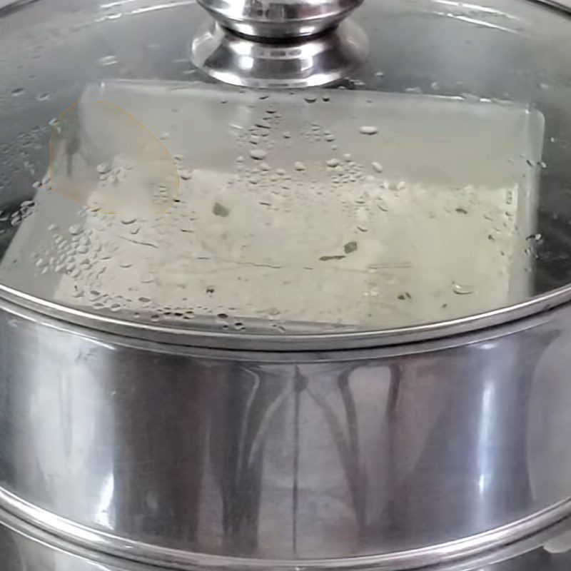 Step 3 Shaping and steaming the tofu Tofu with glass noodles