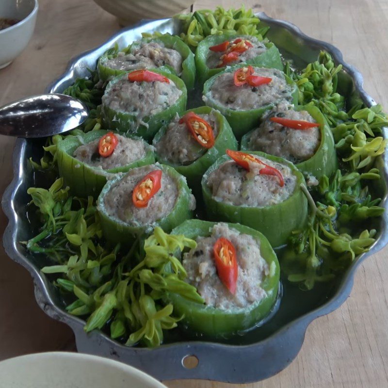 Step 5 Final Product Steamed mackerel cake with loofah