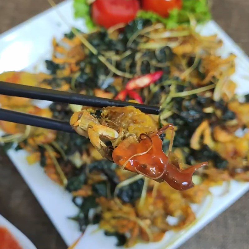 Step 5 Final product Fried shrimp with betel leaves