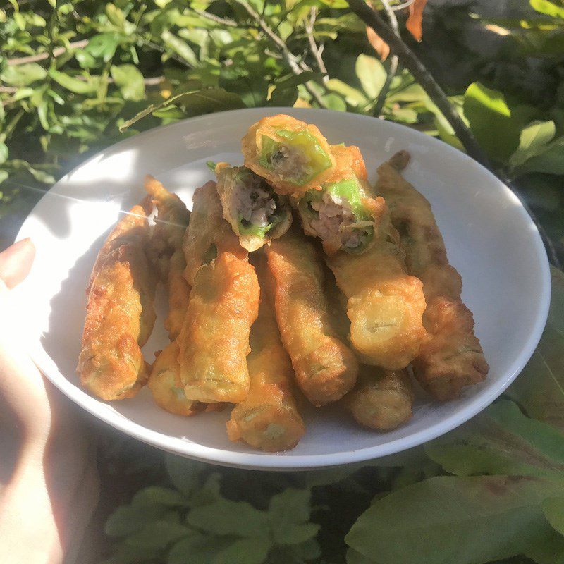 Step 5 Final Product Fried stuffed okra