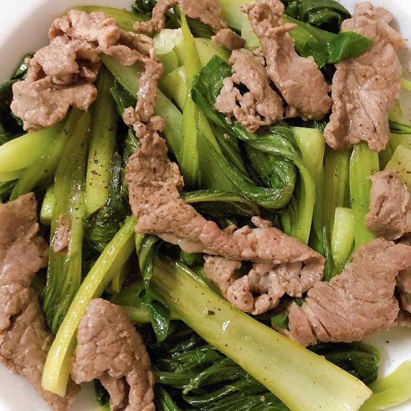 Step 3 Final Product Stir-fried Bok Choy with Beef (recipe shared by user)